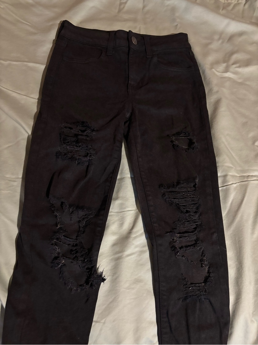 American Eagle Women's Black Next level Stretch high Rise Jegging crop